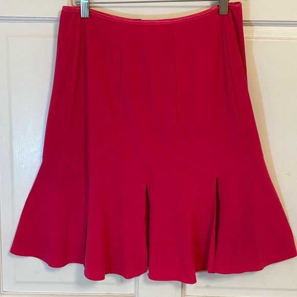 Cach’e Hot Pink Silky Skirt Sz Lg - Picture 3 of 10